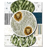 Safari Lion Stars Nursery Spannbettlaken Crib, Playyard, Kompatibel Mit Halo, Nuna Sena, Guava Lotus, 4Moms Breeze, Sonderanfertigung von LittleMooseByLiza