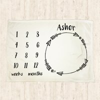 Baby Decke Meilenstein - Pfeil Erhaltsdecke Geburtstag Geschenk Foto Requisite Mit Kranz 30x40, 50x60, 60x80 Baby Decke Meilenstein - Pfeil Erhaltsdecke Geburtstag Geschenk Foto Requisite Mit Kranz 30x40, 50x60, 60x80 von LittlePeonyCo