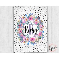 Personalisierte Babydecke - Blumendecke Blumenbabydecke Personalisiertes Geschenk Babypartygeschenk Decke Werfen von LittlePeonyCo