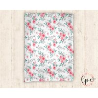 Personalisierte Babydecke - Personalisierte Decke Blumendecke Blumen Aquarell Muster von LittlePeonyCo