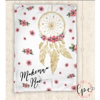 Personalisierte Babydecke - Traumfänger-Decke Traumfänger, Personalisierte Decke, Dreamcatcher, Blumen, Personalisierte, Geblümte Decke Personalisierte Babydecke - Traumfänger-Decke Traumfänger, Personalisierte Decke, Dreamcatcher, Blumen, Personalisierte, Geblümte Decke von LittlePeonyCo
