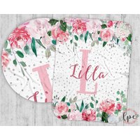 Personalisierte Blumen Babydecke - Baby Name Muster Swaddle Benutzerdefinierte Floral Decke von LittlePeonyCo