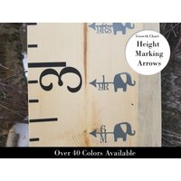 Elefant Höhen Marker Für Wachstumskarten | Höhenmarkierungspfeile, - Wachstumstabellen-Aufkleber Größenpfeil-Aufkleber Holzlineale Kanada von LittlePrairieCraftCo
