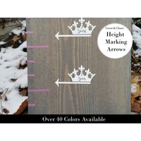 Princess Crown Höhenmarkierungspfeile Für Wachstumstabellen | Wachstumstabelle Aufkleber - Kanada Längenmarkierer Mädchen Baby Girl von LittlePrairieCraftCo