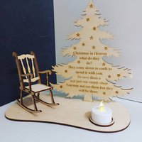 Erinnerungs-Weihnachtsbaum, Schaukelstuhl, Lasergravur, Erinnerung, Tribut Für Geliebte Menschen, Teelichthalter von LittleShedCreation