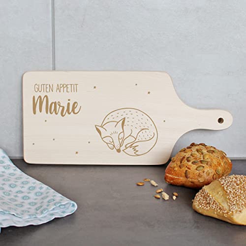 Frühstücksbrettchen aus Holz I Motiv: Fuchs I mit Personalisierung I Utensil fürs Kinder-Frühstück I Größe: 16x36 cm Frühstücksbrettchen aus Holz I Motiv: Fuchs I mit Personalisierung I Utensil fürs Kinder-Frühstück I Größe: 16x36 cm von LittleStars