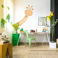 Giraffe Stoff Wandtattoo, Kleinkind Aquarell Zimmer Dekor, Tier Wandaufkleber von LittleTallTalesStore