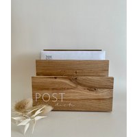 Holz - Organizer Für Post, Papier Oder Tablet Personalisierbar von LittleThingsofAnni