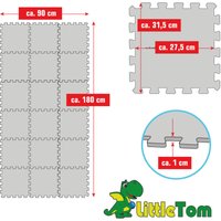 18 Teile Baby Kinder Puzzlematte ab Null - 30x30 Puzzle Spielmatte Krabbelmatte von LittleTom