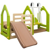Kinder Spielhaus Rutsche mit Schaukel KS-111 - grün von LittleTom