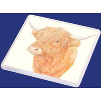 Highland Kuh Untersetzer von LittleWhiteRabbitArt