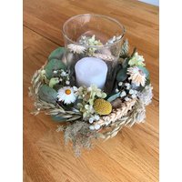 Herbstkranz Herbstdekoration Tischdekoration Geschenkidee Trockenbumenkranz Gartendeko Tischkranz von LittleWreathFlowers