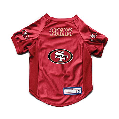 Littlearth NFL San Francisco 49ers – Saloon Letters Stretch-Haustier-Trikot, Team-Farbe, Größe L von Littlearth