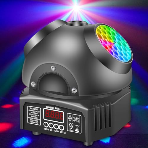 DJ Discolicht Partylicht, Moving Head - T115,LED RGB Licht DJ Projektor Musikgesteuert DJ Disco Lichter, DMX Effektstrahler,Für KTV Familientreffen Hochzeit Geburtstag Halloween DJ Discolicht Partylicht, Moving Head - T115,LED RGB Licht DJ Projektor Musikgesteuert DJ Disco Lichter, DMX Effektstrahler,Für KTV Familientreffen Hochzeit Geburtstag Halloween von Littleboyny