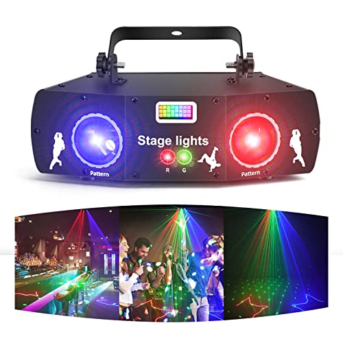 Discolicht Partylicht, 3D RGB Animation DMX Effektstrahler LED Licht DJ Projektor Musikgesteuert DJ Disco Lichter, Für KTV Familientreffen Hochzeit Geburtstag Halloween Adventskalender von Littleboyny