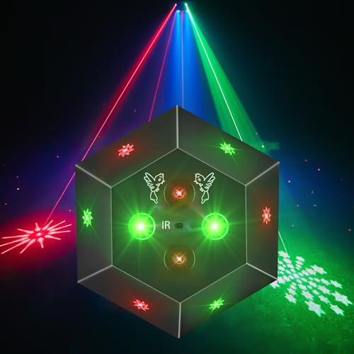 Discolicht Partylicht, LED RGB Licht DJ Projektor Musikgesteuert DJ Disco Lichter, DMX Effektstrahler Für KTV Familientreffen Hochzeit Geburtstag Halloween Adventskalender (T10) von Littleboyny