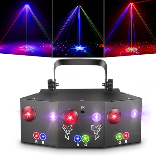 Discolicht Partylicht, T12, LED RGB Licht DJ Projektor Musikgesteuert DJ Disco Lichter, DMX Effektstrahler Für KTV Familientreffen Hochzeit Geburtstag Halloween Adventskalender von Littleboyny