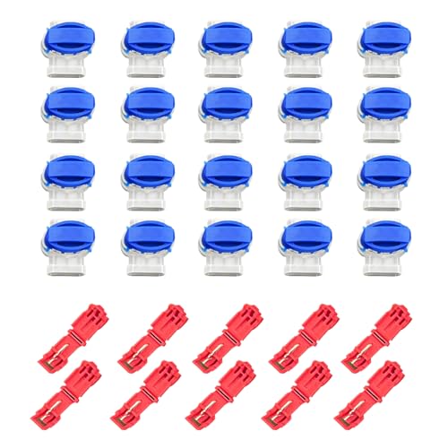 Littleboyny 20stk Kabel Verbinder mit 10stk Anschlussklemmen, Rasenroboter Kabelverbinder, Wasserdicht Kabelklemmen,Rasenmäher Automower Kabel Verbinder von Littleboyny