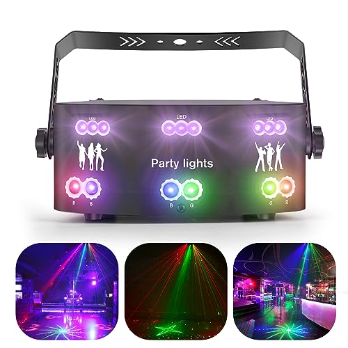 Stroboskop Discolicht Partylicht, DMX Effektstrahler LED RGB Licht DJ Projektor Musikgesteuert DJ Disco Lichter Für KTV Familientreffen Hochzeit Geburtstag Halloween Adventskalender von Littleboyny
