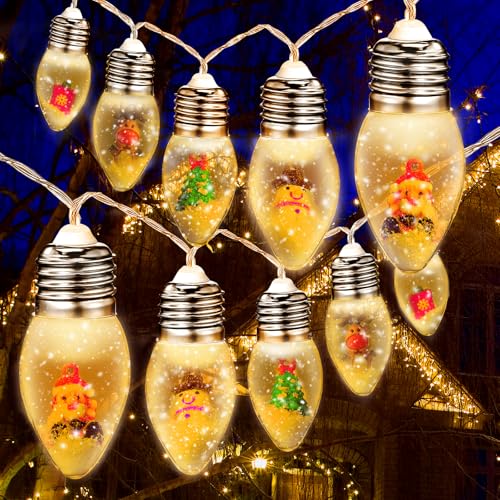 Weihnachtsbeleuchtung 20 LED Weihnachtsbaum Schneekugel Lichter bruchsicher Glühbirnen batteriebetriebene Lichter mit Fernbedienung Timer, String Lichter innen für Schlafzimmer Veranda Garten Party Weihnachtsbeleuchtung 20 LED Weihnachtsbaum Schneekugel Lichter bruchsicher Glühbirnen batteriebetriebene Lichter mit Fernbedienung Timer, String Lichter innen für Schlafzimmer Veranda Garten Party von Littleboyny