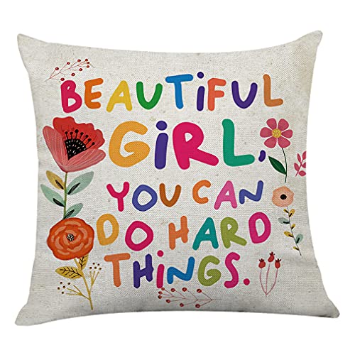 Littlefa Inspiring Gifts Cute Color Letters Throw Pillow Cover Color Letters Cushion Cover Decorative Pillowcase Living Room Bedroom Decor for Girls Friends Daughter Niece Women - Beautiful Girl Littlefa Inspiring Gifts Cute Color Letters Throw Pillow Cover Color Letters Cushion Cover Decorative Pillowcase Living Room Bedroom Decor for Girls Friends Daughter Niece Women - Beautiful Girl von Littlefa