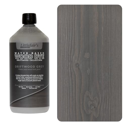 Littlefair's Holzlasur & Farbstoff auf Wasserbasis - Pastel Range (1ltr, Driftwood Grey) von Littlefair's