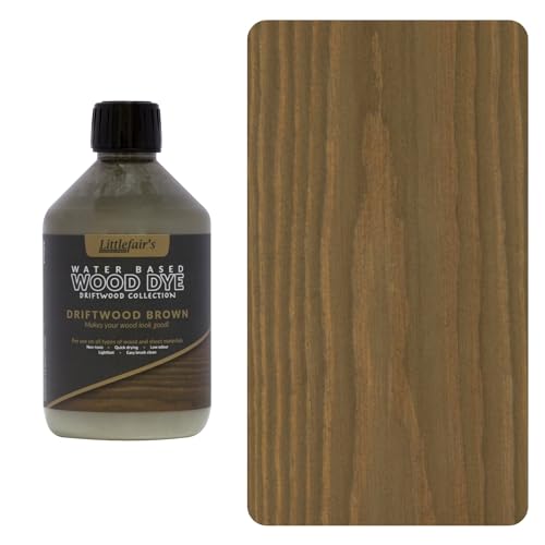 Littlefair's Holzlasurfarbe auf Wasserbasis in Pastellfarben, 500 ml, Treibholzbraun (Driftwood Brown) von Littlefair's