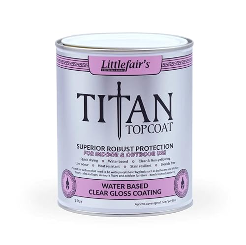 Littlefair's Titan-Decklack auf Wasserbasis – wasserdichte Glänzend für den Innen- und Außenbereich (1 l) von Littlefair's