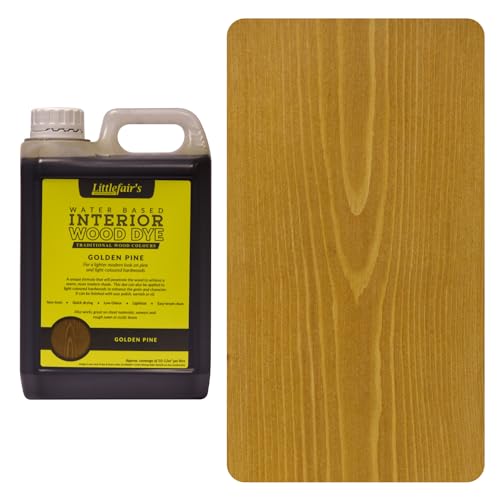 Littlefair's ungiftiger Holzlasur auf Wasserbasis - 2,5 Liter Golden Pine Wood Dye für Indoor-Holz, einschließlich Türen und Sockelleisten von Littlefair's