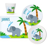 Personalisiertes Kindergeschirr Set Elefant Mit Namen Aus Melamin, Babygeschirr Namen, Taufgeschenk Mädchen Junge, Kinderteller, Becher Personalisiertes Kindergeschirr Set Elefant Mit Namen Aus Melamin, Babygeschirr Namen, Taufgeschenk Mädchen Junge, Kinderteller, Becher von LittleliShop