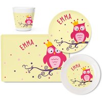 Personalisiertes Kindergeschirr Set Eule Mit Namen Aus Melamin, Babygeschirr Namen, Taufgeschenk Mädchen Junge, Kinderteller, Becher Personalisiertes Kindergeschirr Set Eule Mit Namen Aus Melamin, Babygeschirr Namen, Taufgeschenk Mädchen Junge, Kinderteller, Becher von LittleliShop