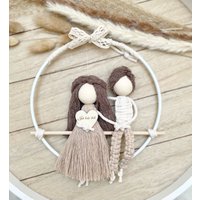Hochzeitsgeschenk, Verlobungsgeschenk, Personalisiertes Geschenk, Geschenk Zum Hochzeitstag, Makramee Wandbehange von Littleplazaworld