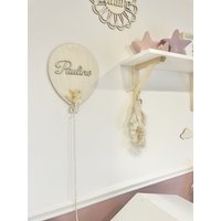 Personalisiertes Namensschild Luftballon Mit Name | Ballonschild Holzschild Graviert Kinderzimmerdeko |Ballon Namen von Littleplazaworld