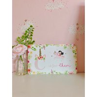 Einhorn Mädchen Schlafzimmer Namensschild Türschild Hängeschild Wandbehang Thema Rosa von Littlesparklesbtique