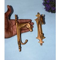 Brass Racing Pony Wandbehang | Set Von 02 Stück 7'' Zoll Pferdekopf Form Haken von LittletalesCreations