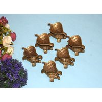 Brass Schildkröte Blatt Vilakku Lampe | Design Diyas Öllampe Für Pooja Set Von 06 Stück von LittletalesCreations