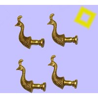 Goldene Pfau Knäufe Set 04 Stück | Messing Handmade Kabinett Kommode Griff Möbelbeschläge von LittletalesCreations