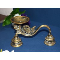 Kirtimukha Seltener Kerzenhalter | Antike Messing Yali Pfau Öllampe Stehlampe Traditionelles Festliches Dekor Geschenk von LittletalesCreations
