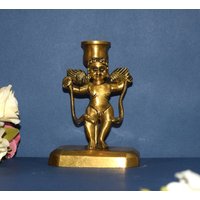 Messing Engel Mit Schlangen Kerzenständer | Amor Cherub Lampenhalter Figur Abnehmbar Zur Weihnachtsdekoration von LittletalesCreations