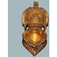 Messing Gajalakshmi Lampenhalter | Dame Göttin Mit Elefant Öl Diya Tempel Dekoration 5.0'' Zoll von LittletalesCreations