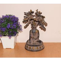 Messing Nirvana Buddha Unter Dem Baum Statue | 6, 5'' Zoll Segen Skulptur von LittletalesCreations