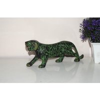 Messing Roaring Löwe Statue | Lucky Tiger Desktop Figur Wohn - & Bürodekoration von LittletalesCreations