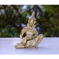 Messing Thailand Lady Statue | 15 cm Traditionelle Skulptur Thon Spielende Frau von LittletalesCreations