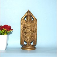 Messing Tirupati Balaji Statue | 5'' Zoll Lord Venkateshwara Skulptur Tempel Showpiece von LittletalesCreations