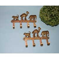 Messing Zoo Tiere Wandhaken | 4 in 1 Style 6'' Zoll Haken Affe Kamel Elefant Design von LittletalesCreations