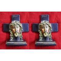 Set Von 2 Stück Jesus Christus Statue | Messing Heilige Skulptur Christliche Verehrung Flur Dekoartikel von LittletalesCreations