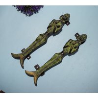 Türgriff | Aus Messing Mermaid Form Türzug Willkommensthema von LittletalesCreations