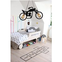 Holz-Motorrad-Kronleuchter, Rustikale Dekorative Beleuchtung, Jungenzimmer-Holzmotorrad-Licht, Kinderzimmer-Hängende Kinderzimmer-Licht von LittlethingsTR