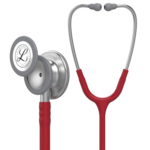 3M Littmann Classic III Stethoskop zur Überwachung, 5627, burgunderroter Schlauch, 69 cm von 3M Littmann