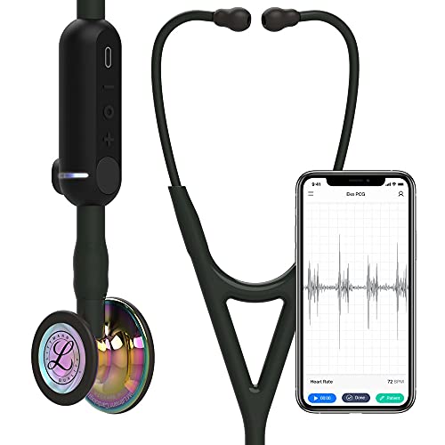 3M Littmann Core Digital-Stethoskop MIT GRAVUR Digitalstethoskop (Rainbow-Schwarz) von Littmann